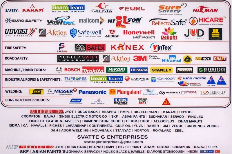 Safety, Industrial, Fire, Road Safety and Construction Brands Supplied by SG Enterprises